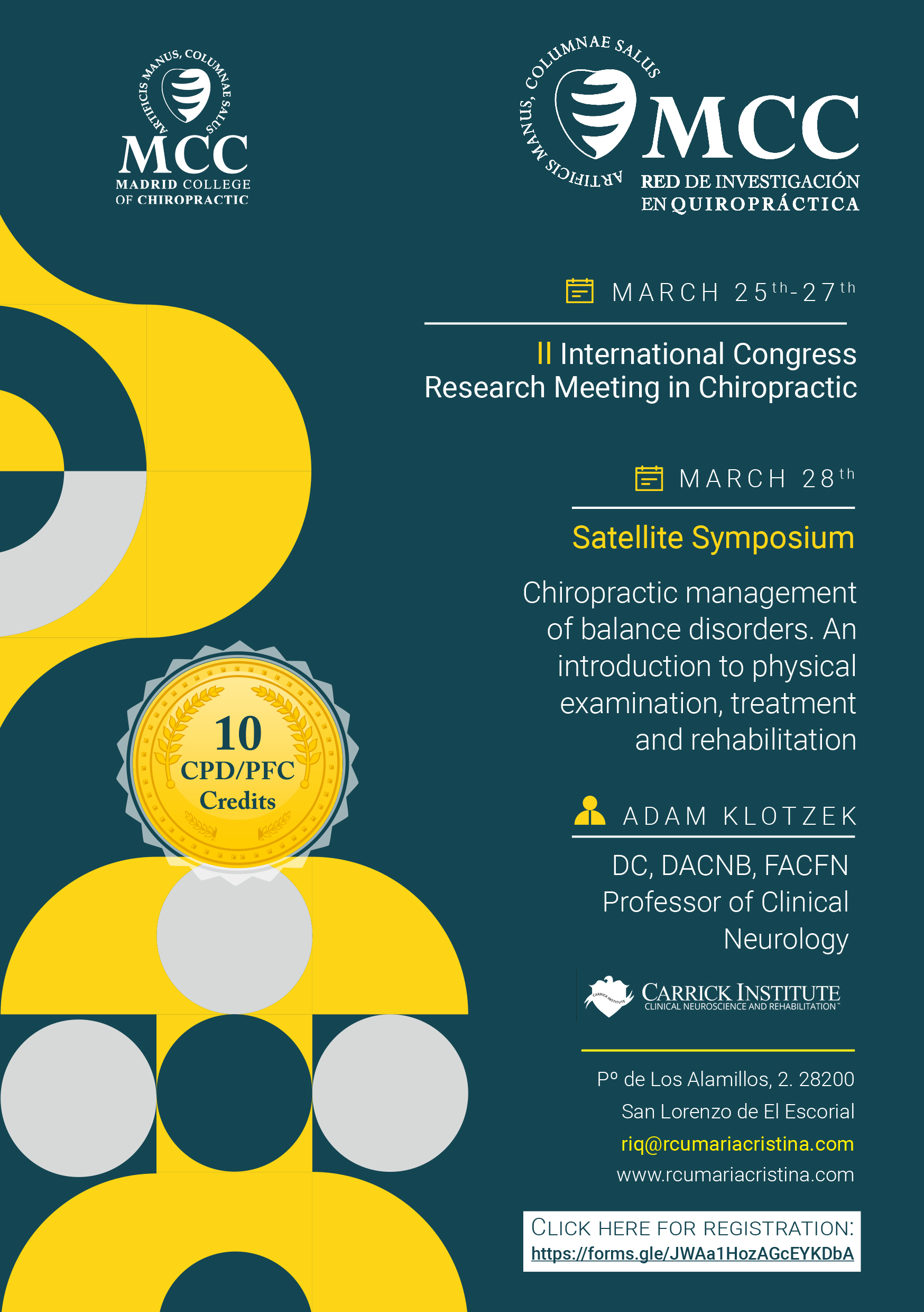 Simposio Satélite al II International Congress Research Meeting in Chiropractic